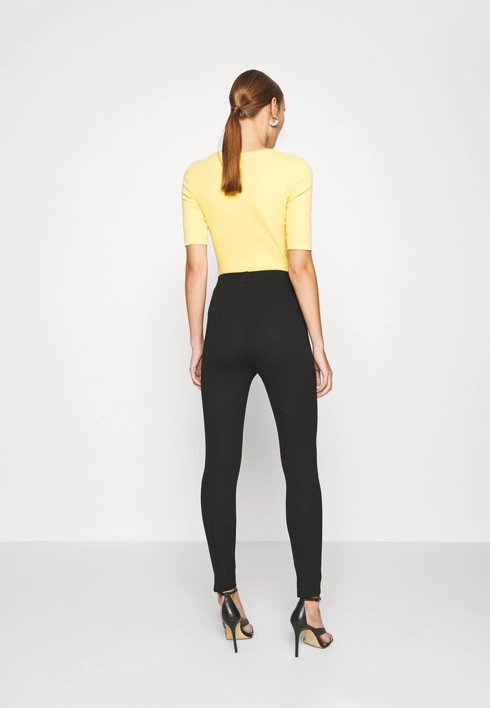 Pantalons ANNA FIELD Anna Field Punto Leggings With Button Detail Noir Femme | HCZ-7787446